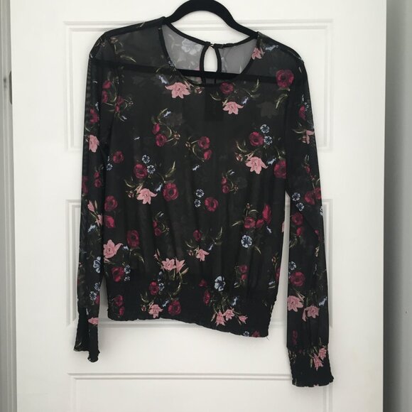 Floral Print Sheer Blouse - Picture 2 of 4